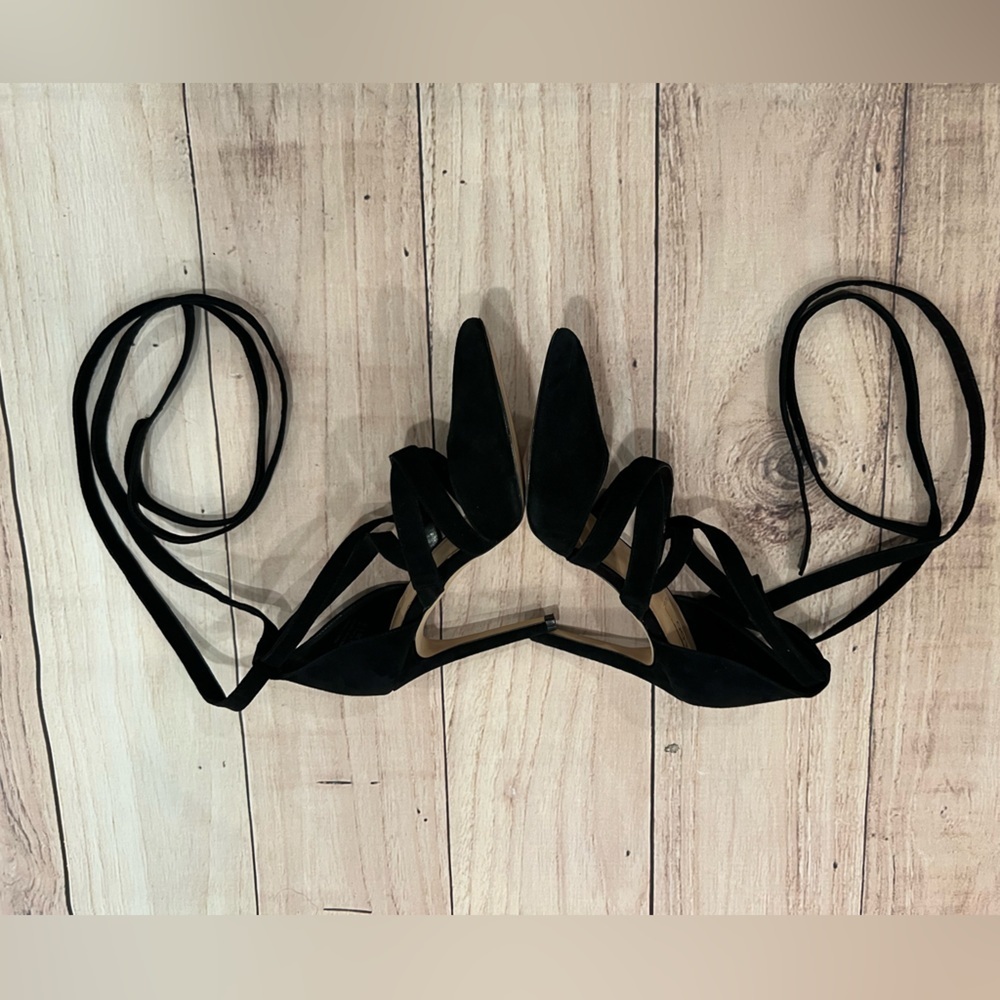 ALDO Black Suede Stiletto Heels with Straps/size 6 - Picture 14 of 14